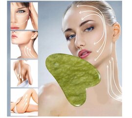 Массажер для лица Lewer Gua Sha Jade, зеленый цена и информация | Массажеры для лица, инструменты для чистки лица | pigu.lt