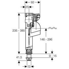 Apatinio pajungimo pripildymo mechanizmas išoriniam bakeliui Geberit Impuls 360 3/8" 281.207.00.1 kaina ir informacija | Priedai unitazams, bidė | pigu.lt