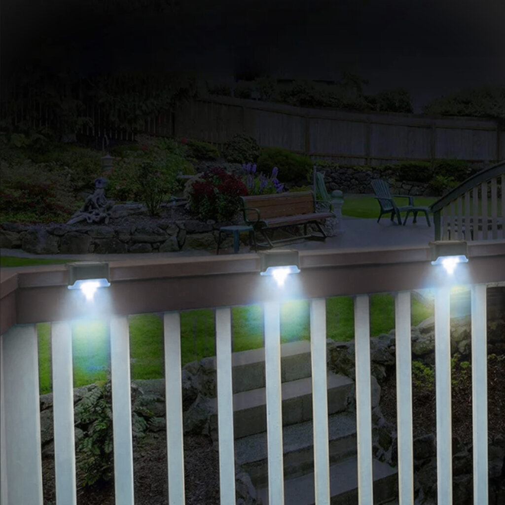 4x SOLAR LED STEP LAMP OUTDOOR WATERPROOF STEP LAMP kaina ir informacija | Lauko šviestuvai | pigu.lt