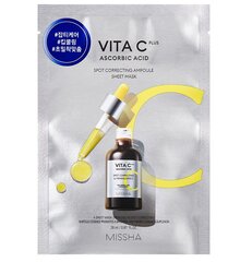 Missha Vita c plus dėmes koreguojanti ampulės lakštinė kaukė 26 ml цена и информация | Маски для лица, патчи для глаз | pigu.lt