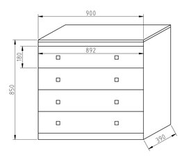 4 stalčių komoda GD-4S kaina ir informacija | Komodos | pigu.lt