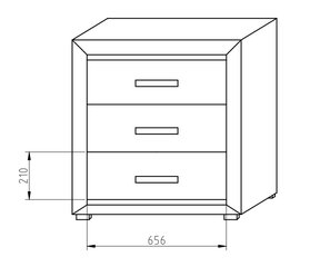 3 stalčių komoda SA - K9 kaina ir informacija | Komodos | pigu.lt