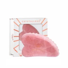 CRYSTALLOVE 3D gua sha veido masažo lėkštė iš rožinio kvarco kaina ir informacija | Veido masažuokliai, valymo įrankiai | pigu.lt