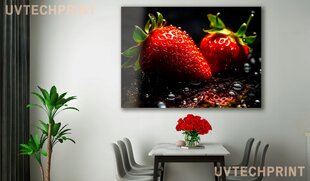 Stiklinė sienų dekoracija braškių vaisiai virtuvėje 130x83 cm цена и информация | Детали интерьера | pigu.lt