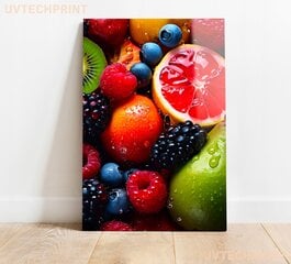 Stiklinė sienų dekoracija švieži vaisiai virtuvei 60x90 cm цена и информация | Детали интерьера | pigu.lt