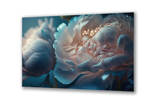 Stiklinė sienų dekoracija perlamutrinės gėlės mėlynos spalvos 130x83 cm kaina ir informacija | Interjero detalės | pigu.lt