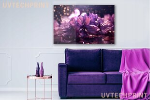 Stiklinė sienų dekoracija violetinės gėlės vonios kambariui 130x83 cm kaina ir informacija | Interjero detalės | pigu.lt