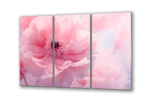 Stiklinė sienų dekoracija didelės rožinės pastelinės gėlės 150x95 cm kaina ir informacija | Interjero detalės | pigu.lt