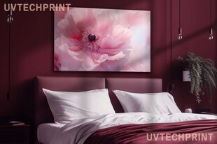 Stiklinė sienų dekoracija didelės rožinės pastelinės gėlės 90x60 cm kaina ir informacija | Interjero detalės | pigu.lt