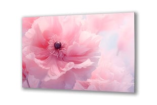 Stiklinė sienų dekoracija didelės rožinės pastelinės gėlės 36x23 cm kaina ir informacija | Interjero detalės | pigu.lt