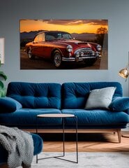 Stiklinė sienų dekoracija automobilis retro senas vyrams 90x60 cm kaina ir informacija | Interjero detalės | pigu.lt