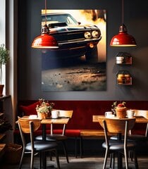 Stiklinė sienų dekoracija juodas automobilis retro senas 60x90 cm kaina ir informacija | Interjero detalės | pigu.lt