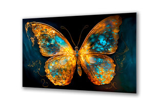 Stiklinė sienų dekoracija vitražas drugelis aukso granatas 36x23 cm цена и информация | Детали интерьера | pigu.lt