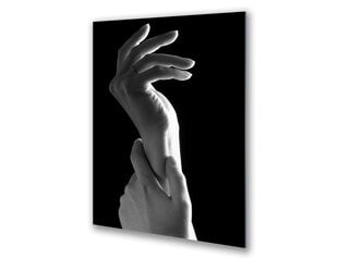 Stiklinė sienų dekoracija rankos delnai juodame fone 23x36 cm kaina ir informacija | Interjero detalės | pigu.lt