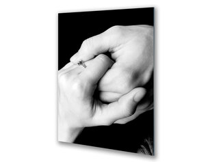 Stiklinė sienų dekoracija rankų delnai pora juodai balta 60x90 cm цена и информация | Детали интерьера | pigu.lt