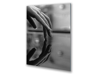 Stiklinė sienų dekoracija rankų delnų vanduo juodai baltas 23x36 cm цена и информация | Детали интерьера | pigu.lt