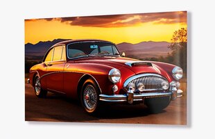 Stiklinė sienų dekoracija automobilis retro senas vyrui 150x95 cm kaina ir informacija | Interjero detalės | pigu.lt