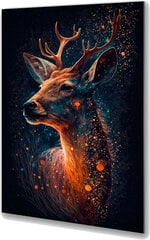 Stiklinė sienų dekoracija elnias juodame fone gyvūnai 83x130 cm kaina ir informacija | Interjero detalės | pigu.lt