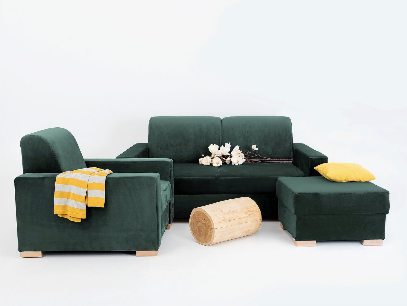 Dvigulė sėdimoji sofa "Instit", 165x95x82 cm, žalia kaina ir informacija | Sofos | pigu.lt