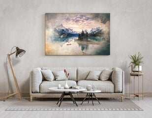 Abstraktus drobės paveikslas kambariui ant sienos Kalnų kraštovaizdis 80x120cm цена и информация | Репродукции, картины | pigu.lt