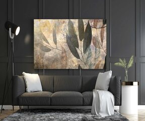 Abstraktus paveikslas ant drobės sienai Rudų atspalvių lapai 80x120cm kaina ir informacija | Reprodukcijos, paveikslai | pigu.lt