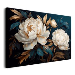 Drobė sienų tapyba gyvenamajame kambaryje gėlės balti bijūnai 80x120cm цена и информация | Репродукции, картины | pigu.lt