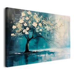 Šiuolaikiniai paveikslai ant drobės abstraktus medis baltos gėlės 80x120cm цена и информация | Репродукции, картины | pigu.lt