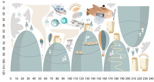 Vaikų kambario lipdukų rinkinys pastelinės spalvos dekoracijos 120x240 цена и информация | Интерьерные наклейки | pigu.lt