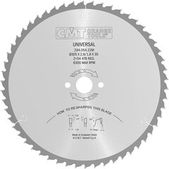 CMT HM пила по дереву 305x30x54Z / продольное и поперечное пиление / -5° Негатив цена и информация | Пилы, циркулярные станки | pigu.lt