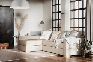 Kampinė sofa-lova "Instit", 232x95/164x82 cm, smėlio spalvos kaina ir informacija | Minkšti kampai | pigu.lt