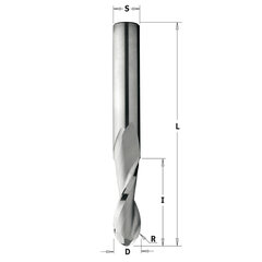 CMT Фреза спиральная со сферической поверхностью Z2 R8 D16 L110 S16 мм / положительная цена и информация | Фрезы | pigu.lt