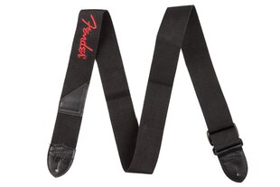 Gitaros diržas Fender red logo poly strap, juodas kaina ir informacija | Priedai muzikos instrumentams | pigu.lt