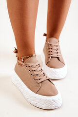 Sneakers On A Massive Platform Beige Suzane цена и информация | Рюкзаки и сумки | pigu.lt