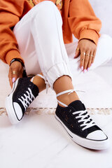 Women's fabric sneakers with openwork Black Venture цена и информация | Рюкзаки и сумки | pigu.lt