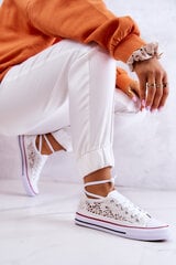 Women's fabric sneakers with openwork White Venture цена и информация | Рюкзаки и сумки | pigu.lt