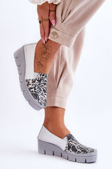 Leather Wedge Sneakers Maciejka 5814A-11 Black and white цена и информация | Рюкзаки и сумки | pigu.lt