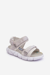 Children's Sandals with Velcro Big Star LL374201 White-Silver 26600-72 цена и информация | Спортивная обувь, кроссовки для женщин | pigu.lt