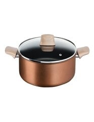 Кастрюля/крышка Tefal Induction с антипригарным покрытием 24 см в бронзовом цвете цена и информация | Кастрюли, скороварки | pigu.lt