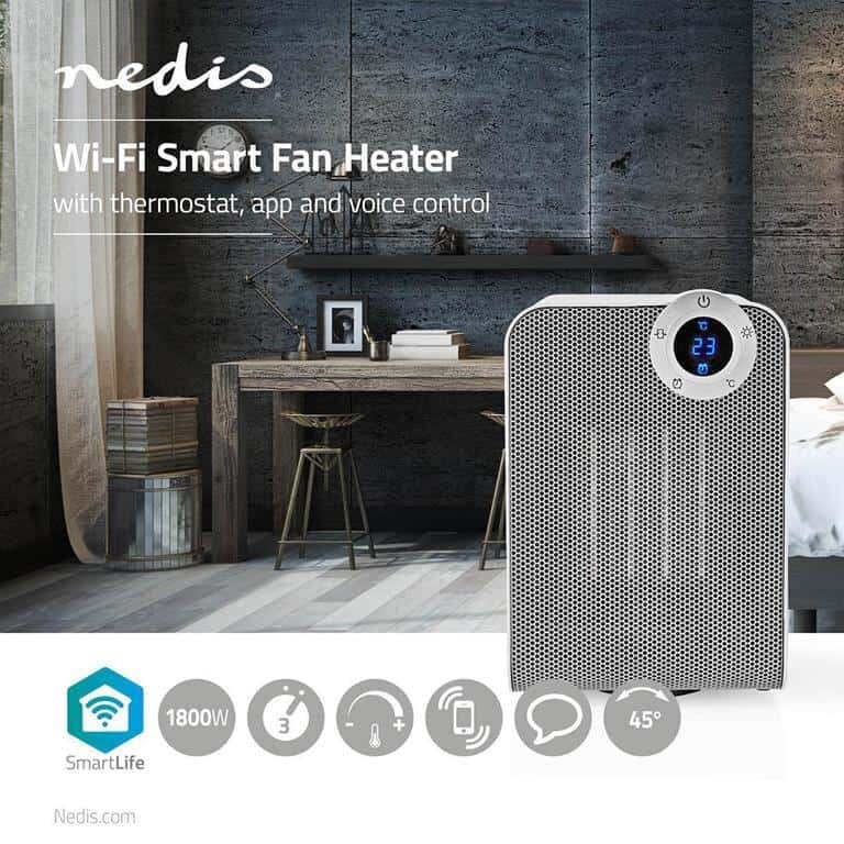 Nedis WiFi SmartLife Ventiliatorius su Šildymu 1800W kaina ir informacija | Šildytuvai | pigu.lt