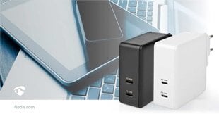 Nedis greitas sieninis įkroviklis - 65W - 2 x USB-C išvestis kaina ir informacija | Krovikliai telefonams | pigu.lt