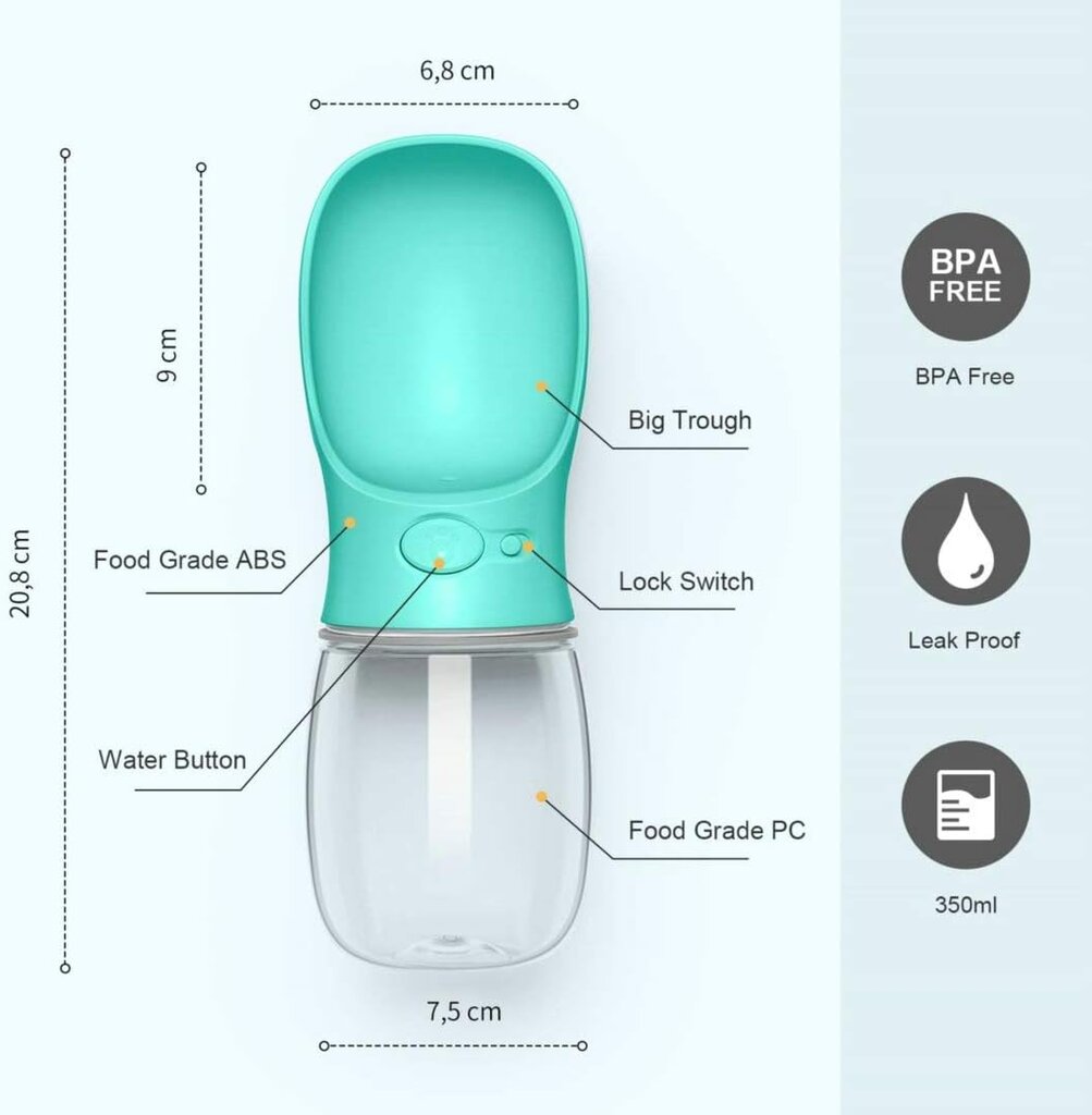 Vandens butelis gyvūnams Harmony Hill's AA749 kaina ir informacija | Dubenėliai, dėžės maistui | pigu.lt