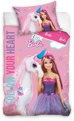 Vaikiškos lovytės komplektas 100x135 Antklodė + patalynė Barbie Princess Fairytale kaina ir informacija | Paklodės | pigu.lt