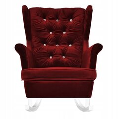 Gaja Skandinaviškas supamasis krėslas Šeimos baldai aksominis raudonas kaina ir informacija | Svetainės foteliai | pigu.lt