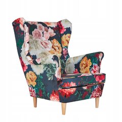 ARI PRINT Skandinaviškas fotelis su atlošu Šeimos baldai bijūnų gėlės 3D raštas kaina ir informacija | Svetainės foteliai | pigu.lt