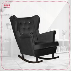 Šeimos baldai "Diana" supamoji kėdė skandinaviška tamsiai juoda R31 kaina ir informacija | Svetainės foteliai | pigu.lt