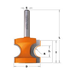 CMT PUSIAU APVALINIMO STAKLĖS R6.35 D28.6 S12 MM kaina ir informacija | Frezos | pigu.lt