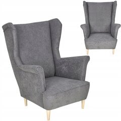 "Max" fotelis Skandinavijos šeimos baldai veliūrinis audinys pilka pilka pilka kaina ir informacija | Svetainės foteliai | pigu.lt