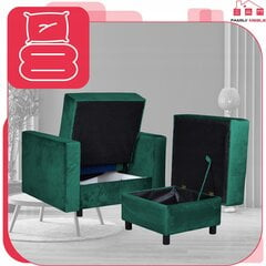 Miegamasis fotelis Family Furniture Alijca, žalias цена и информация | Кресла в гостиную | pigu.lt