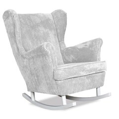 "Bonito" fotelis Skandinaviškas supamasis fotelis Šeimos baldai velvetas šviesiai pilkas kaina ir informacija | Svetainės foteliai | pigu.lt