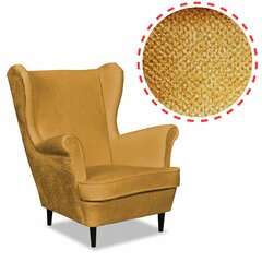 Šeimos baldai Bella Skandinaviškas fotelis auksinis garstyčių geltonas tamsus kaina ir informacija | Svetainės foteliai | pigu.lt